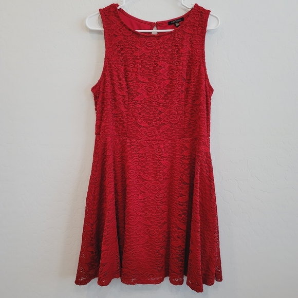 💕 City Triangles Sleeveless Red Lace Overlay Dress Women's Plus Size XXL - Picture 11 of 11